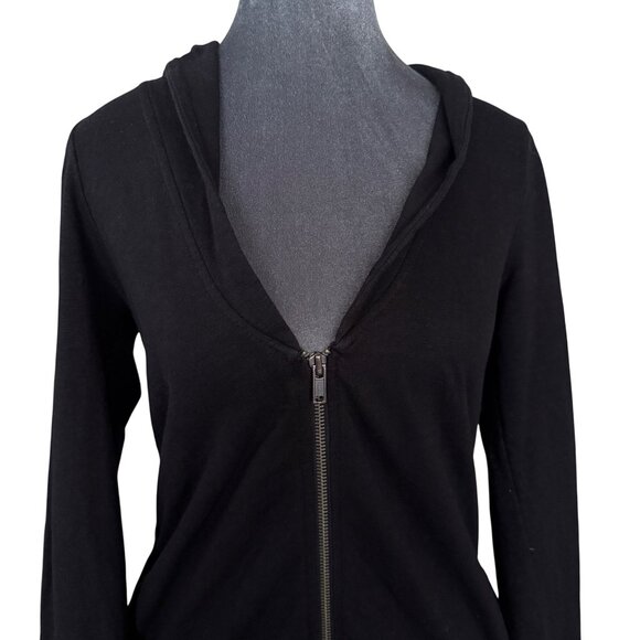 Quiksilver Womens Black Zip-Up Hoodie With Back Slit Detail XS - Picture 2 of 6
